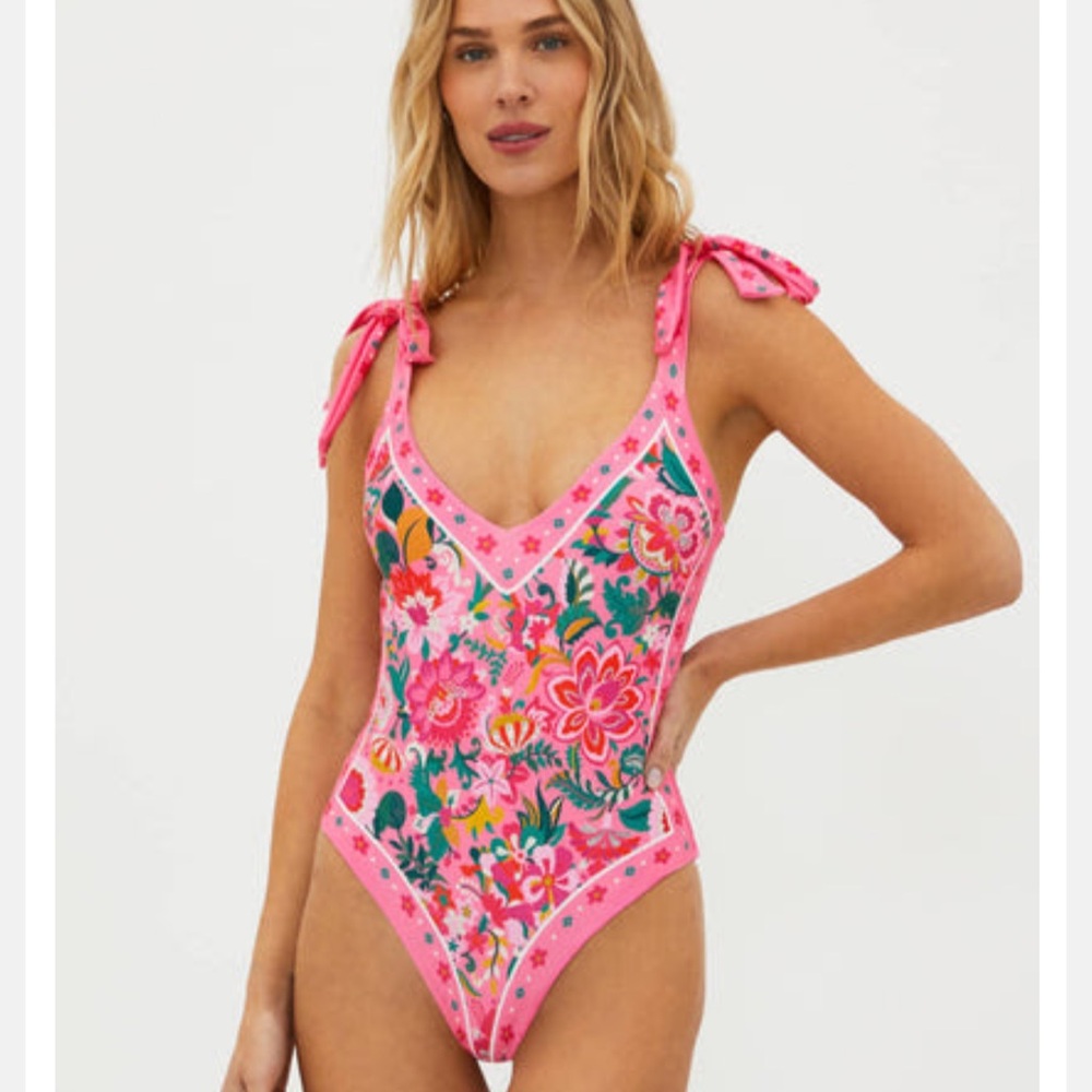 Beach Riot Pink Floral One Piece Swimsuit